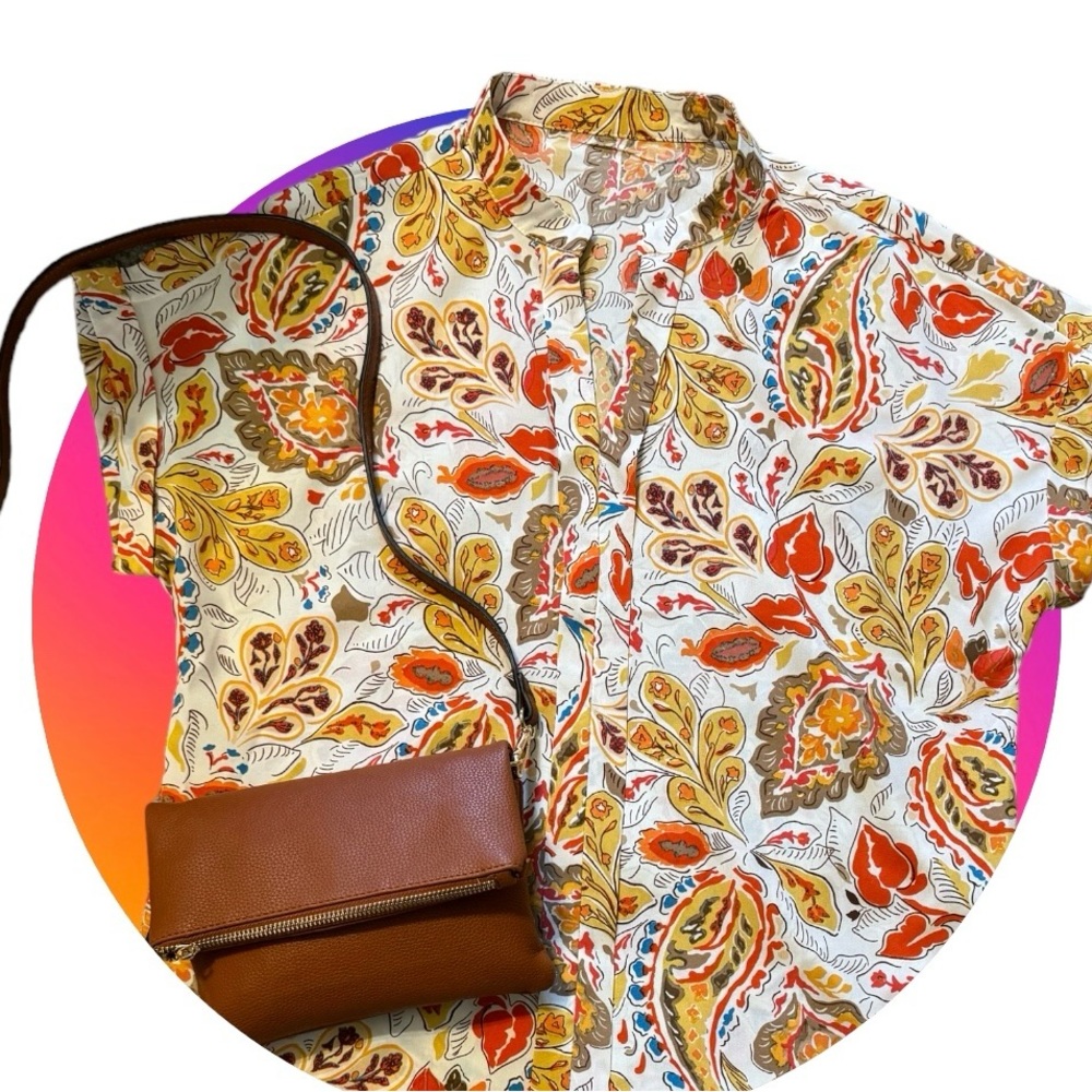 Autumn Floral V-Neck Blouse